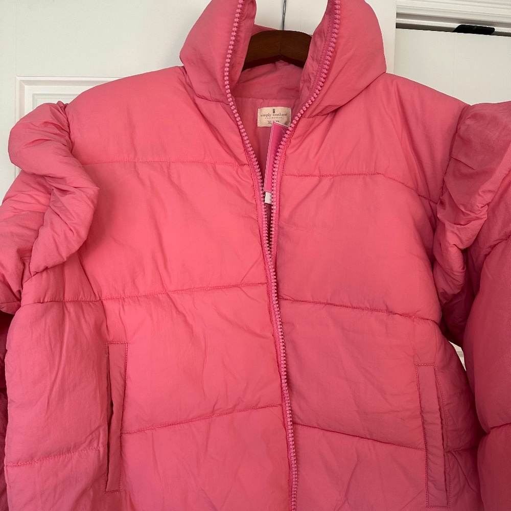 NWT DARLING Simply Southern Puffy Jacket - Pink XL/XXL